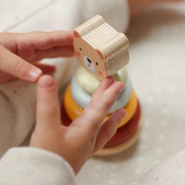 3in1 Toy Box - Sorting Blocks, Stackable Pyramid and Elephant On Wheels - Image 3