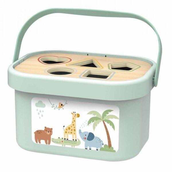 3in1 Toy Box - Sorting Blocks, Stackable Pyramid and Elephant On Wheels - Image 11