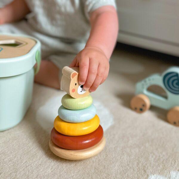 3in1 Toy Box - Sorting Blocks, Stackable Pyramid and Elephant On Wheels - Image 12