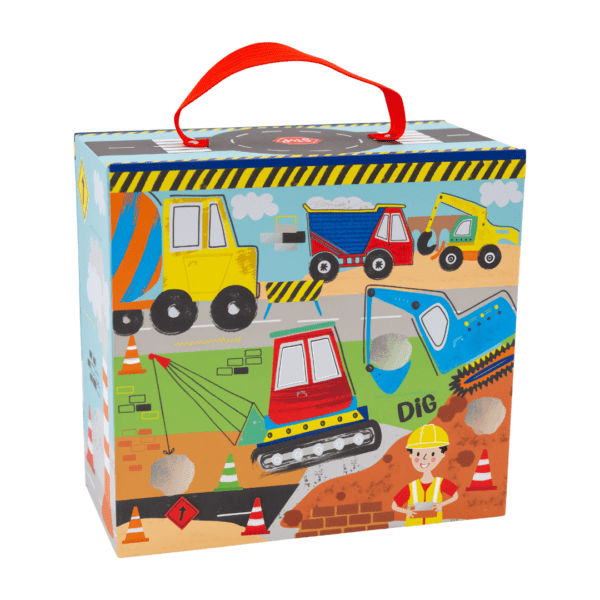 Spielbox mit Holzfiguren – Baustelle – Bild 2