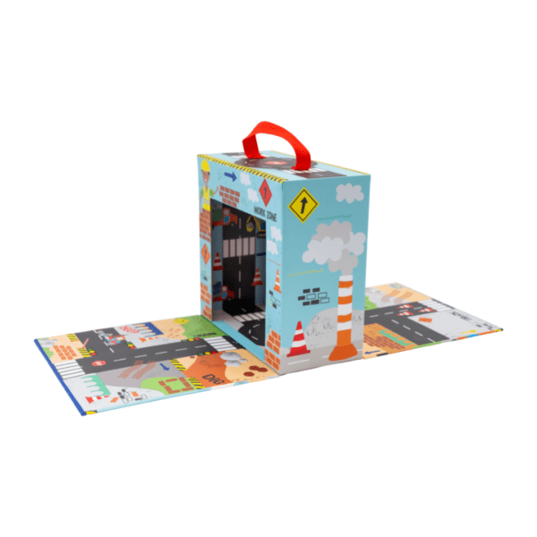 Spielbox mit Holzfiguren – Baustelle – Bild 4