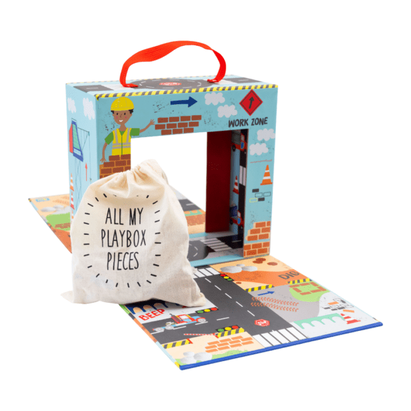 Spielbox mit Holzfiguren – Baustelle – Bild 5