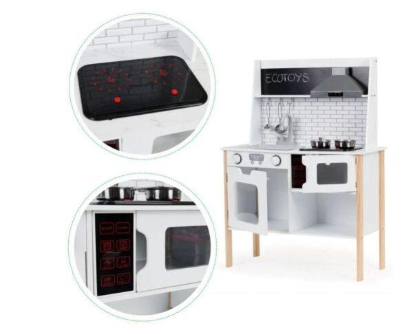 Wooden Play Kitchen with Sound and Light - Image 3