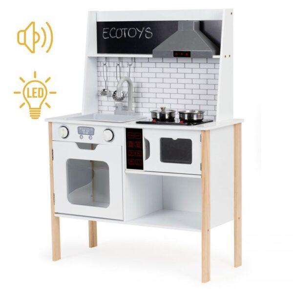 Wooden Play Kitchen with Sound and Light - Image 4