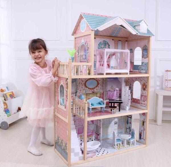 Holz-Puppenhaus Emily mit LED-Beleuchtung – Bild 4