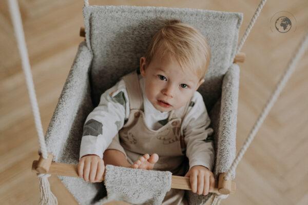 BaBi Baby Swing - Bouclé Stone Grey - Image 2