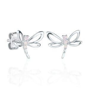 Earrings Pink Dragonfly - For Kids