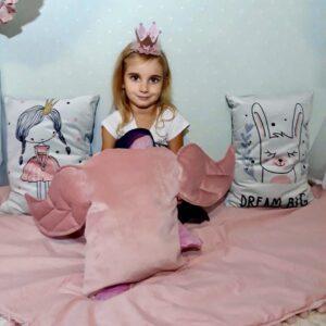 Decorative Cushion "Wings" - Dusty Pink