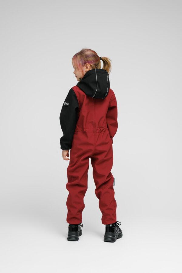 Softshell-Overall für Kinder – SONNENUNTERGANGSROT – Bild 3