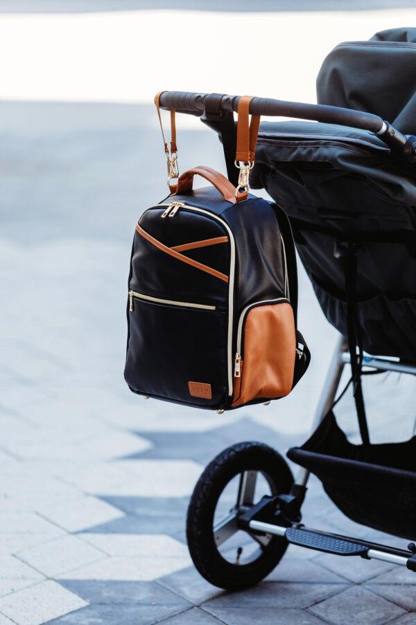 Kleine Wickeltasche – Schwarz-Kaffee – Bild 15