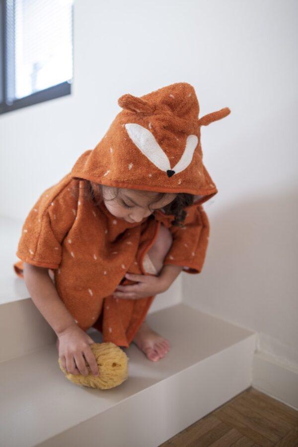 Hooded Bathing Poncho for Kids - Mr. Fox - Image 3