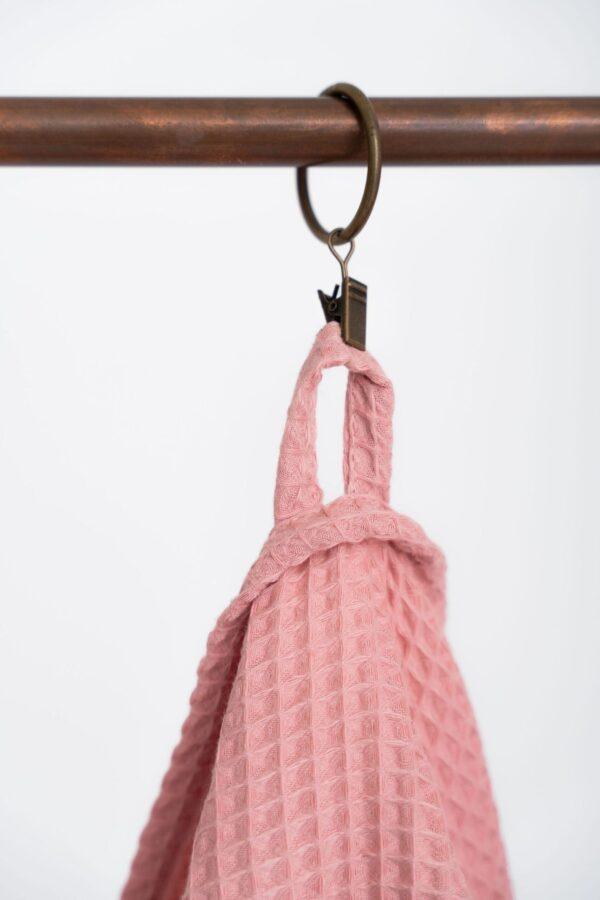 Organic Waffle Cotton Towel - Peach - Image 3