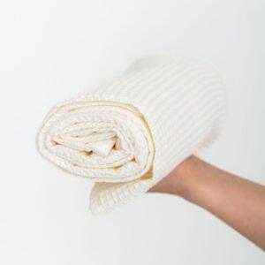 Bio-Waffel-Baumwollhandtuch – Creme