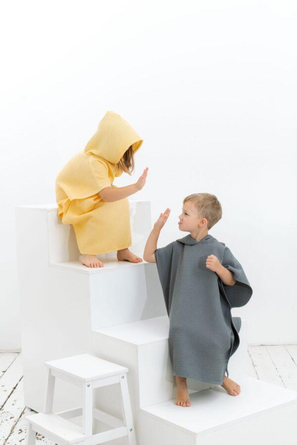 Waffle Fabric Kids' Poncho - Image 2