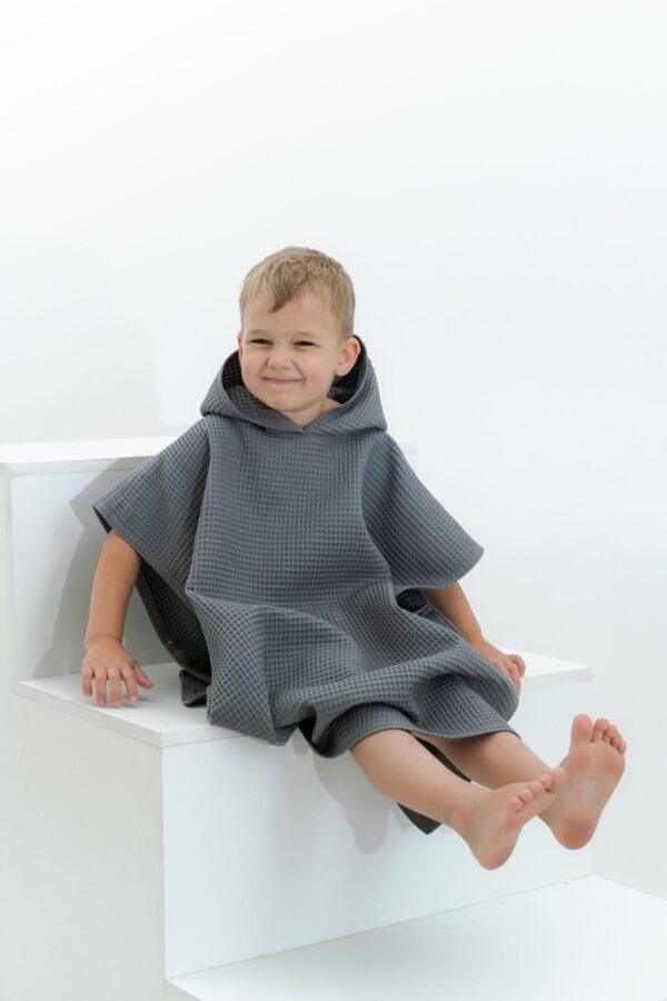 Waffle Fabric Kids' Poncho - Image 3