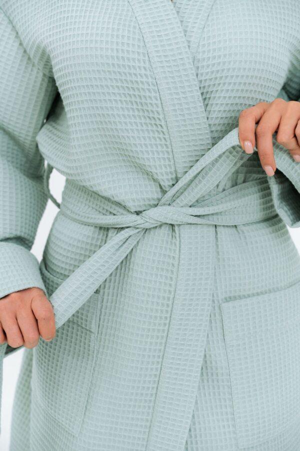 Long Waffle Fabric Robe for Women - Image 5