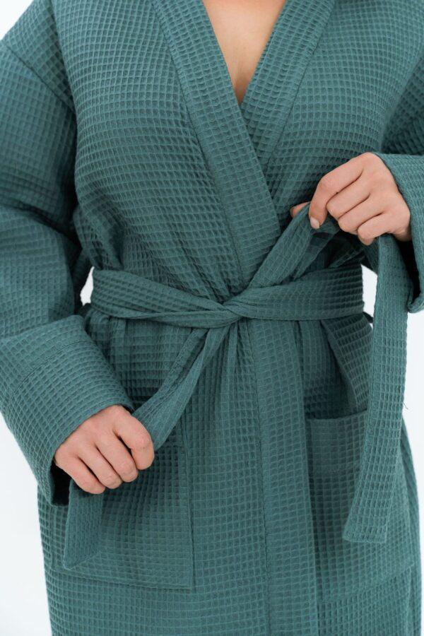 Long Waffle Fabric Robe for Women - Image 7