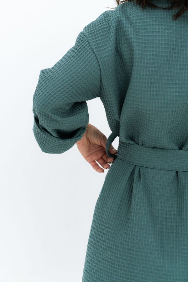 Short Waffle Fabric Robe for Women - Image 8