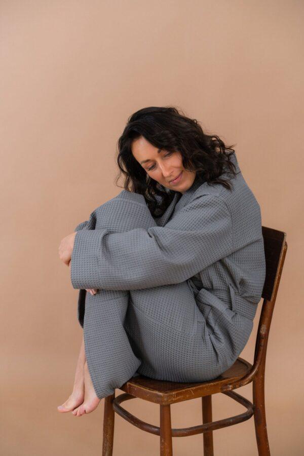 Long Waffle Fabric Robe for Women - Image 14