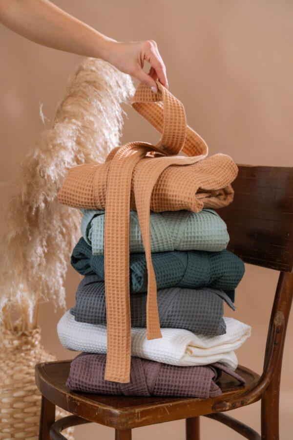 Long Waffle Fabric Robe for Women - Image 12