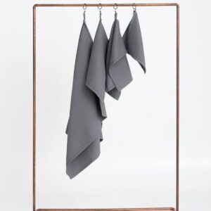 Organic Waffle Cotton Towel - Gray