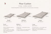 Quilted Kids' Floor Cushion, Brown, 3 Sizes Available