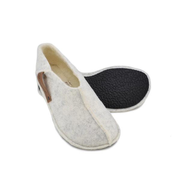 Tohkri Unisex Slippers – Natural Lambswool, White - Image 3