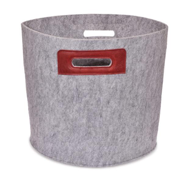Felt Omaking Basket - Grey/Bordeaux - Image 2
