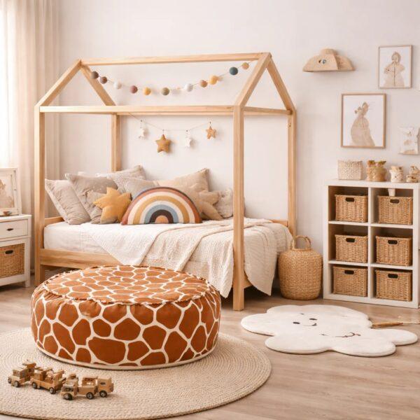 Sitzsack für Kinder – rund, Giraffe