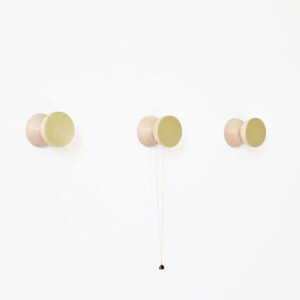Beech Wood & Brass Wall Hook / Knob - Image 3