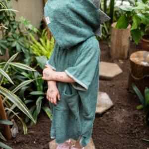 Kurzarm-Poncho DINOSAURIER – Für KLEINKINDER