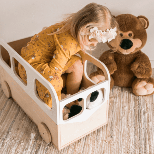 Kids Toy Storage Box on Wheels - Bus - Image 4