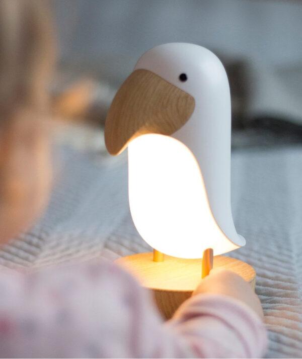 Lampe mit Lautsprecher – Weißer Vogel – Bild 2
