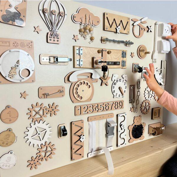 Extra large Montessori busy board with activities (60×80 cm) - Image 5