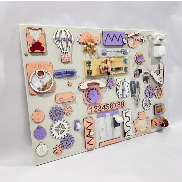 Extra large Montessori busy board with activities (60×80 cm) - Image 3