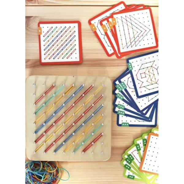 Geoplan on Rubber Bands Wooden Puzzle, 69 pcs - Image 8
