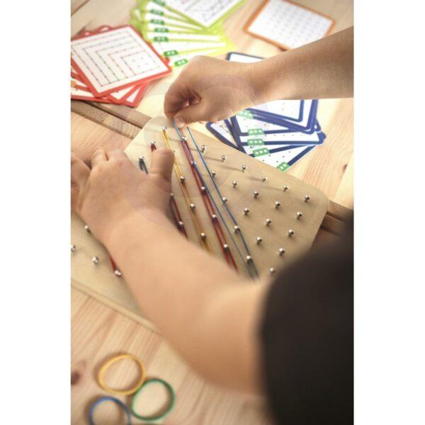 Geoplan on Rubber Bands Wooden Puzzle, 69 pcs