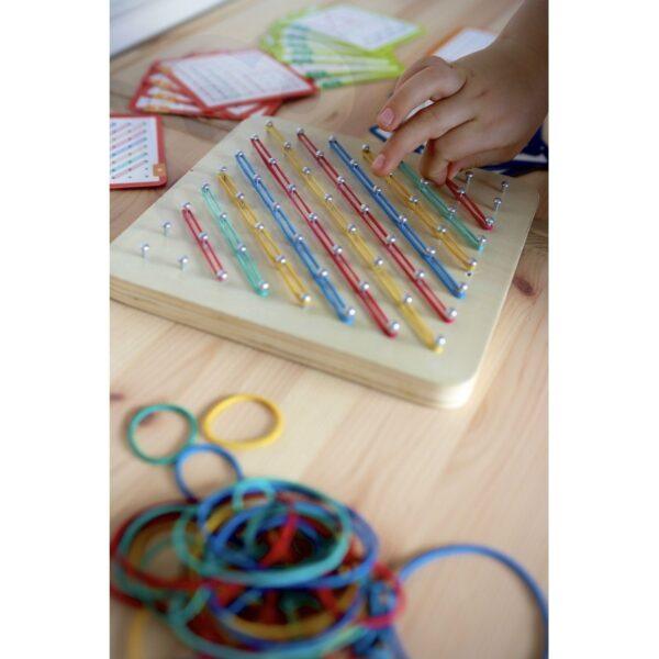 Geoplan on Rubber Bands Wooden Puzzle, 69 pcs - Image 2