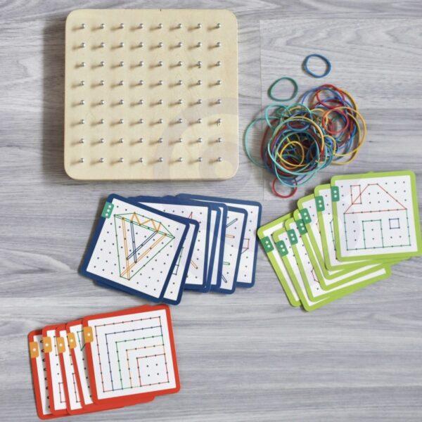 Geoplan on Rubber Bands Wooden Puzzle, 69 pcs - Image 5