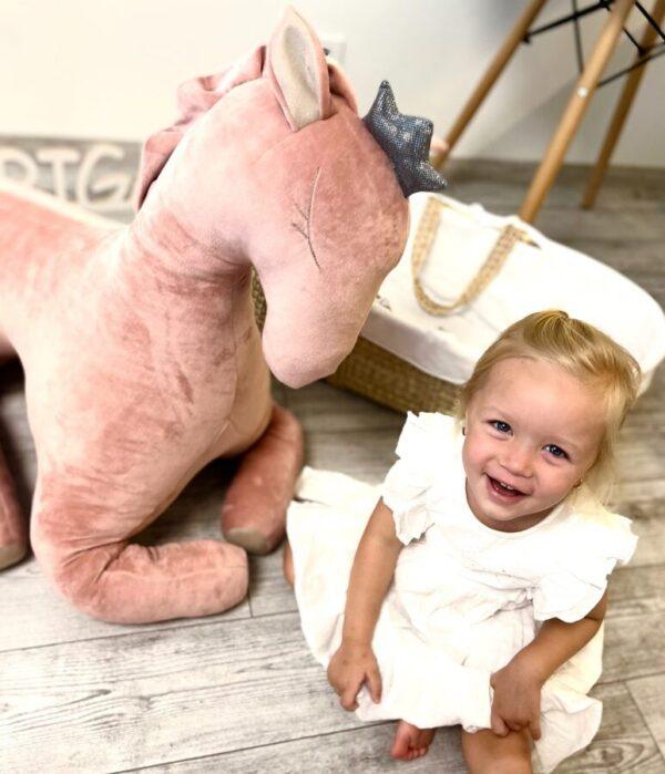 Giant Soft Toy Wingless Pegasus – Dusty Pink - Image 4