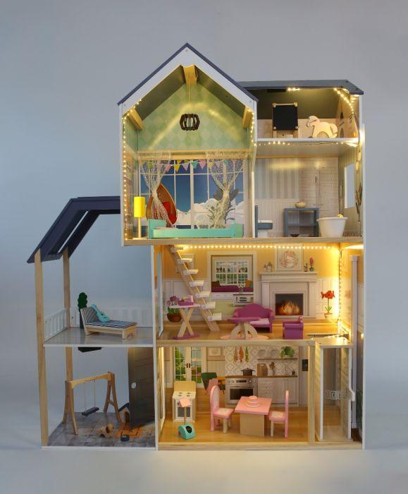 Wooden Dollhouse Crystal with LED Lights - Image 6