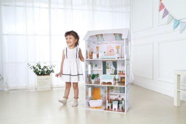 Wooden Dollhouse Luna with LED Lights - Image 3