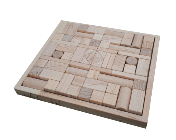 Handgefertigte Holzbausteine für Kinder – 70 Teile