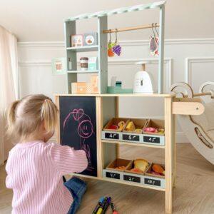 Large Multifunctional Wooden Food Truck Stand, 73 pcs