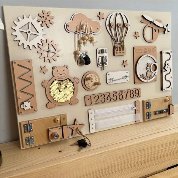 Montessori busy board with doors and locks (40×60 cm) - Image 5