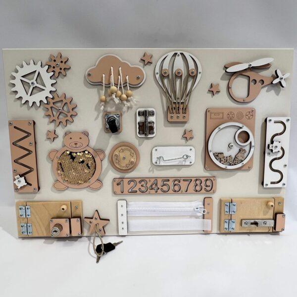 Montessori busy board with doors and locks (40×60 cm) - Image 2