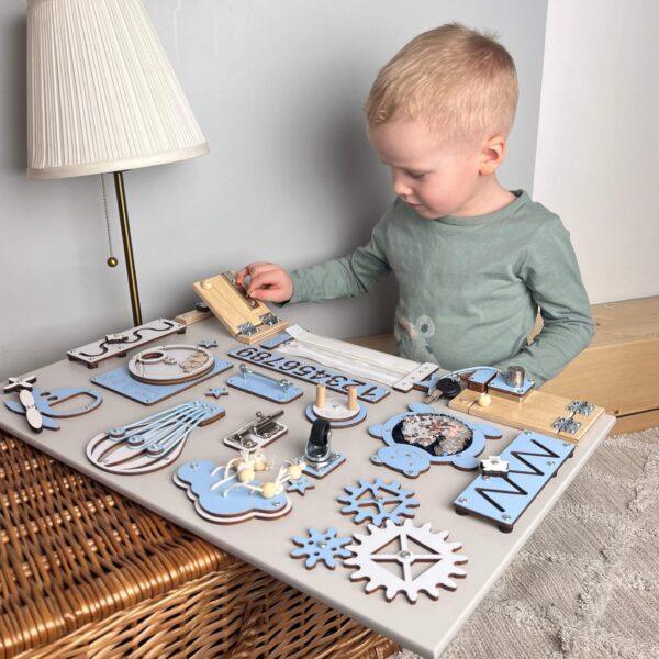 Montessori busy board with doors and locks (40×60 cm) - Image 4