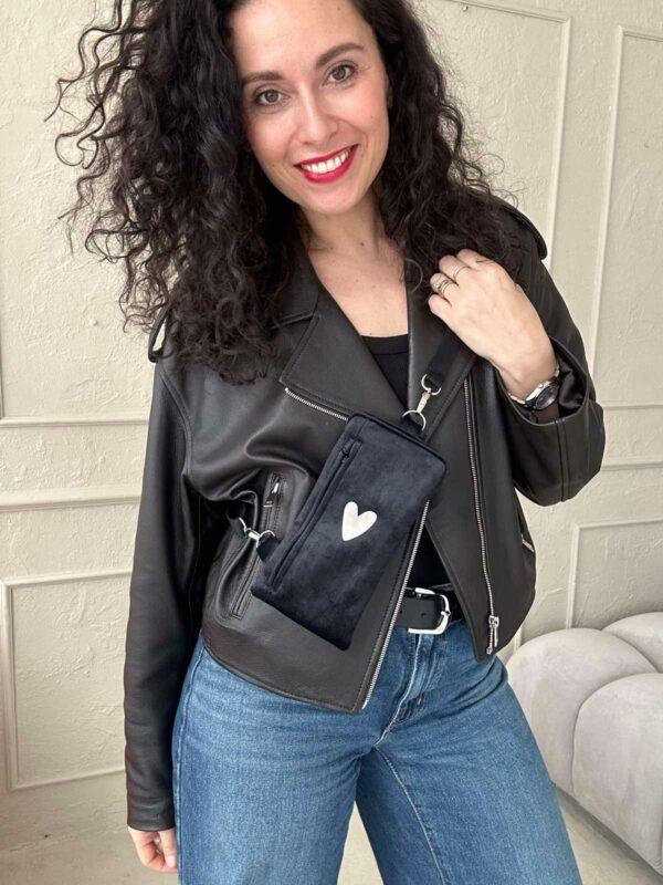 Phone Bag Heart - Black - Image 3