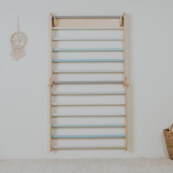 Pikler Triangle Climber with Swedish Wall Add-On (Ages 6m–7y) - Pastel - Image 5