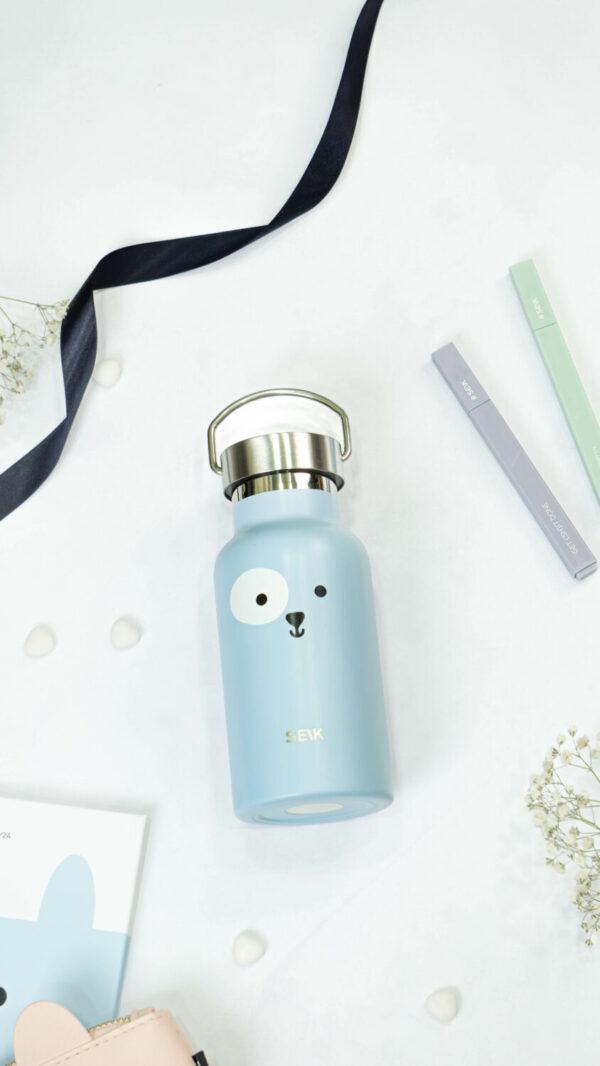 Water Bottle / Thermos – Puppy – Blue 350ml Stainless Steel - Image 2